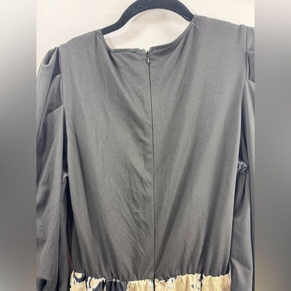 AX Paris Multi 2 -1 Animal Print Wrap Midi Dress- Black Mulit- Size 8 US /12 UK - Picture 10 of 11